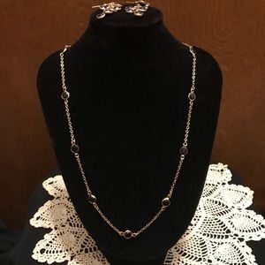 Black bead necklace set